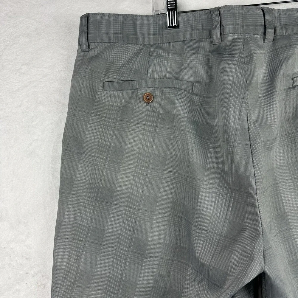 Greg‎ Norman for Tasso Elba Mens Shorts Size 40 Gray Plaid Golf Sports EUC